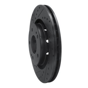 Mitsubishi Outlander PHEV Brake Rotor (1) - Front Left - R1 Concepts - Drilled & Slotted - Black - `05-`22